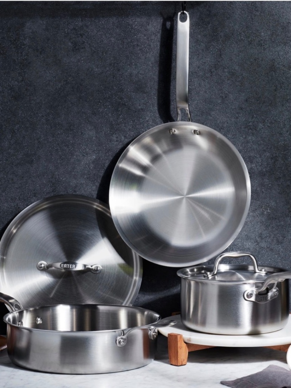 Heritage Steel Eater Series 5 Piece Essential Cookware Set 5-Ply Stainless Steel